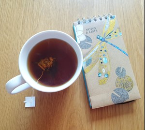 Lemon and honey rooibos tea in mug