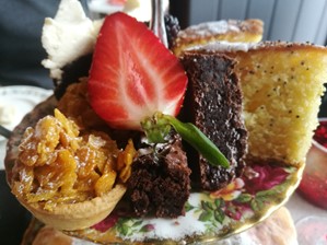 Afternoon tea and cornflake cake