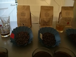 Coffee sampling at the Joiners Shop