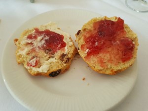 Scones with cream and jam