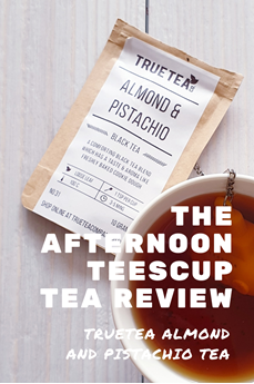 Almond and Pistachio tea review Pinterest image