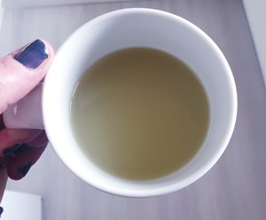 Organic hemp CBD tea with milk in it